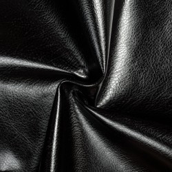 Ткань Дерматин (Кожзам) для мебели, цвет Черный (на отрез)  в Чите