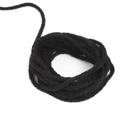 Шнур для одежды тип 2,  Чёрный (плетено-вязаный/полиэфир)  в Чите